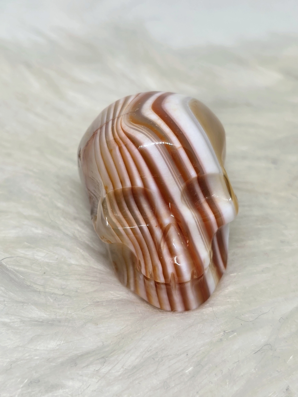 💀 Madagascar Banded Carnelian Skull | Premium Crystal Skull | Collector Alter